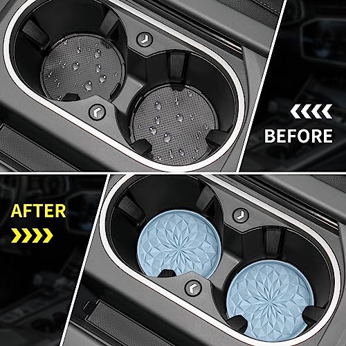 Image of ME.FAN Car Coasters for Cup Holders [4 Pack] - 2.75In Silicone Auto Mug Mats - Universal Non-Slip Recessed Car Interior AccessoriesEther