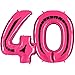 Produktbild Ballon Zahl 40 in Pink - XXL Riesenzahl 100cm - zum 40. Geburtstag - Party Geschenk Dekoration Folienballon Luftballon Happy Birthday Rosa - PARTYMARTY GMBH
