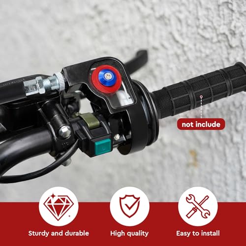 EXLECO Schnellgasgriff Motorrad & Gasbowdenzug, Gasgriff Motorrad 22mm, Aluminium Gaszuggriff mit 1.2M Kabel, Quick Turn Twist Gasgriff Kabel Kit, Kurzhubgasgriff für 50cc-200cc Motocross ATV Schwarz