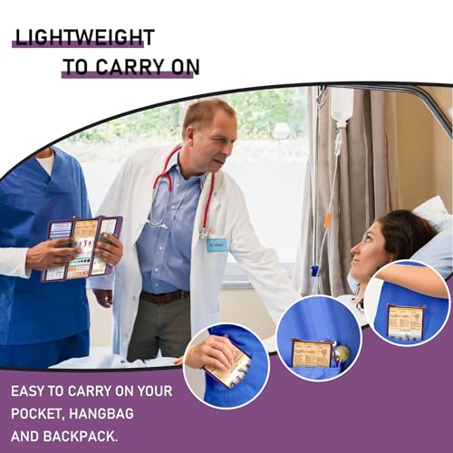 Image of Nursing Clipboard Foldable w /Nursing Edition Cheat Charts, 3 Layers Aluminum, Nurse Board w /Low Profile Clip&Pen Clip Pocket Blank for Nurses, Doctors, Dark Purple