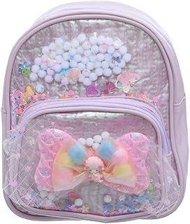 MM 26 Faux Leather Divided Kids Glittry Backpack With Sparkle Motion, Comfy Adjustable Straps And Durable Lightweight Design - Multi Color