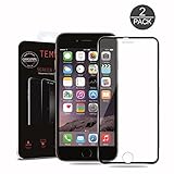 iPhone 6 / 6S Full Cover Screen Protector , Akwox 3D Curved Edge Metal Frame Tempered Glass Screen Protector for iPhone 6/6S 9H [3D Touch Compatible] & [Anti-fringerprint] (Black Trimming)