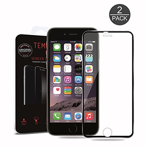 iPhone 6 / 6S Full Cover Screen Protector , Akwox 3D Curved Edge Metal Frame Tempered Glass Screen Protector for iPhone 6/6S 9H [3D Touch Compatible] & [Anti-fringerprint] (Black Trimming)