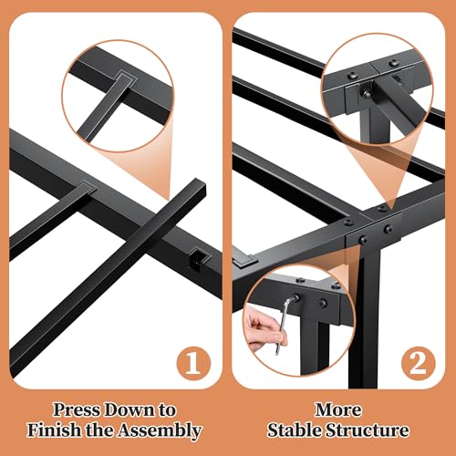 IDEALHOUSE Full Metal Bed Frame with Victorian Headboard, Underbed Storage - image 9
