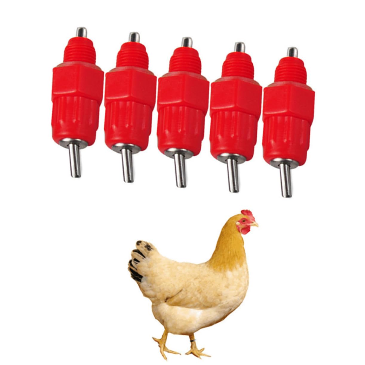 Balacoo 50Pcs Automatic Chicken Water Feeder Poultry Drinker System with Screw Style Nipples Easy Installation for Ducks Geese and Game Birds Durable