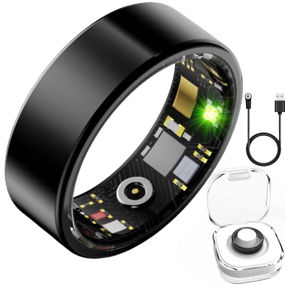 Smart Health Ring for Women Men Fitness Tracker with Heart Rate Blood Oxygen Blood Pressure Sleep Monitoring Step