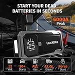 6000A Démarreur de saut de batterie booster de voiture, 12V Booster de batterie au lithium pour tous les gaz et 12.0L Moteurs diesel 26800mAh Démarreur de saut à la voiture portable avec câbles de saut, banque d'alimentation & LED lampe