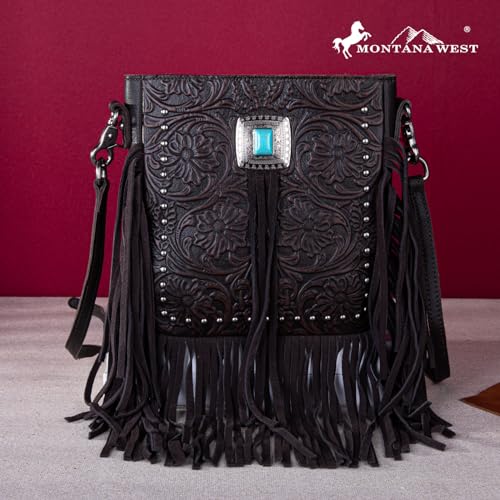 Montana West Western Small Purses for Women Crossbody Bag Fringe Purse Leather Women's Shoulder Tooled Handbags2