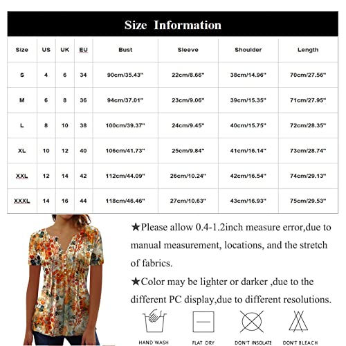 Qtthzzr Button Tshirts Shirts For Women Short Sleeve Tops Dressy Casual Summer Boho Floral Printed Trendy Blouse Tunics #TOP3