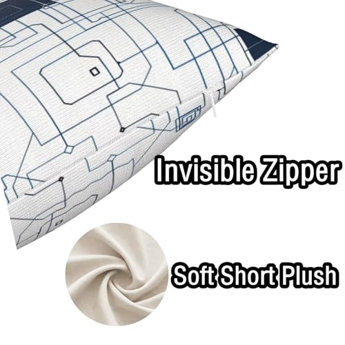 Lot de 2 housses de coussin 50x80 cm géométriques pour canapé
