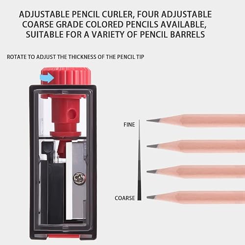 Adjustable Pencil Sharpener,The Knob Can Adjust 4 Types Of Pen Tip Thickness,With Push Pull Cover Prevents Accidental Openings,For Standard Pencils,Colored Pencils, And Makeup Pencils (2Colors) #TOP2