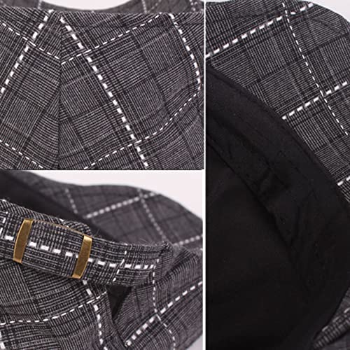 MuYiYi11 Boina masculina casual xadrez retrô para primavera e verão europeu e americano, Azul, Taman