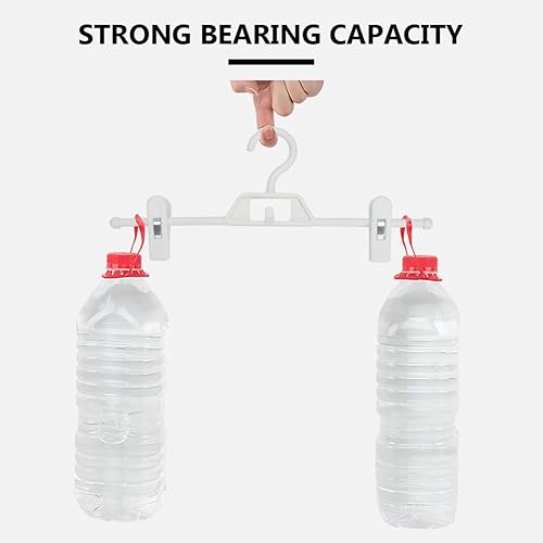 Miniatura 5 de DOITOOL 10 perchas de plástico para pantalones con clips que ahorran espacio para ropa, perchas resistentes para faldas con clip ajustable, perchas