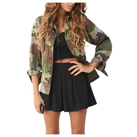 Overdose Chaqueta De Camuflaje De Las Mujeres Abrigo Chaqueta De Invierno De La Calle De Las Mujeres Chaquetas Casuales Top Tops Blusa (XL, Camuflaje)