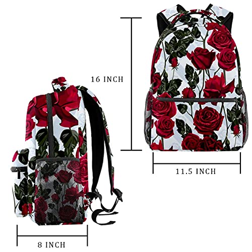 Sacs à dos légers fleurs rouges et roses pour livres d école