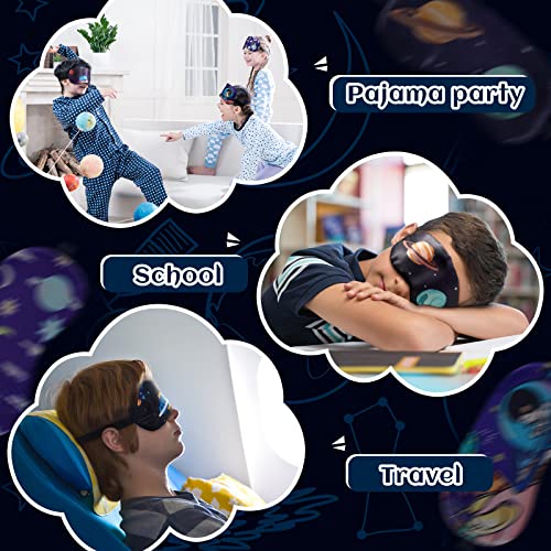 5 Pcs Boys Sleep Masks Kids Eye Masks For Sleeping Boys Sleeping Masks For Kids With Elastic Strap Space Planet Eye Blindfold For Sleeping Travel Work Naps Blocks Light #TOP3