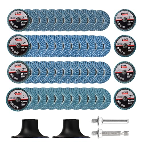 HOMO FABER 50Pcs Die Grinder Sanding Discs 2 Inch Flap Discs Roll Lock