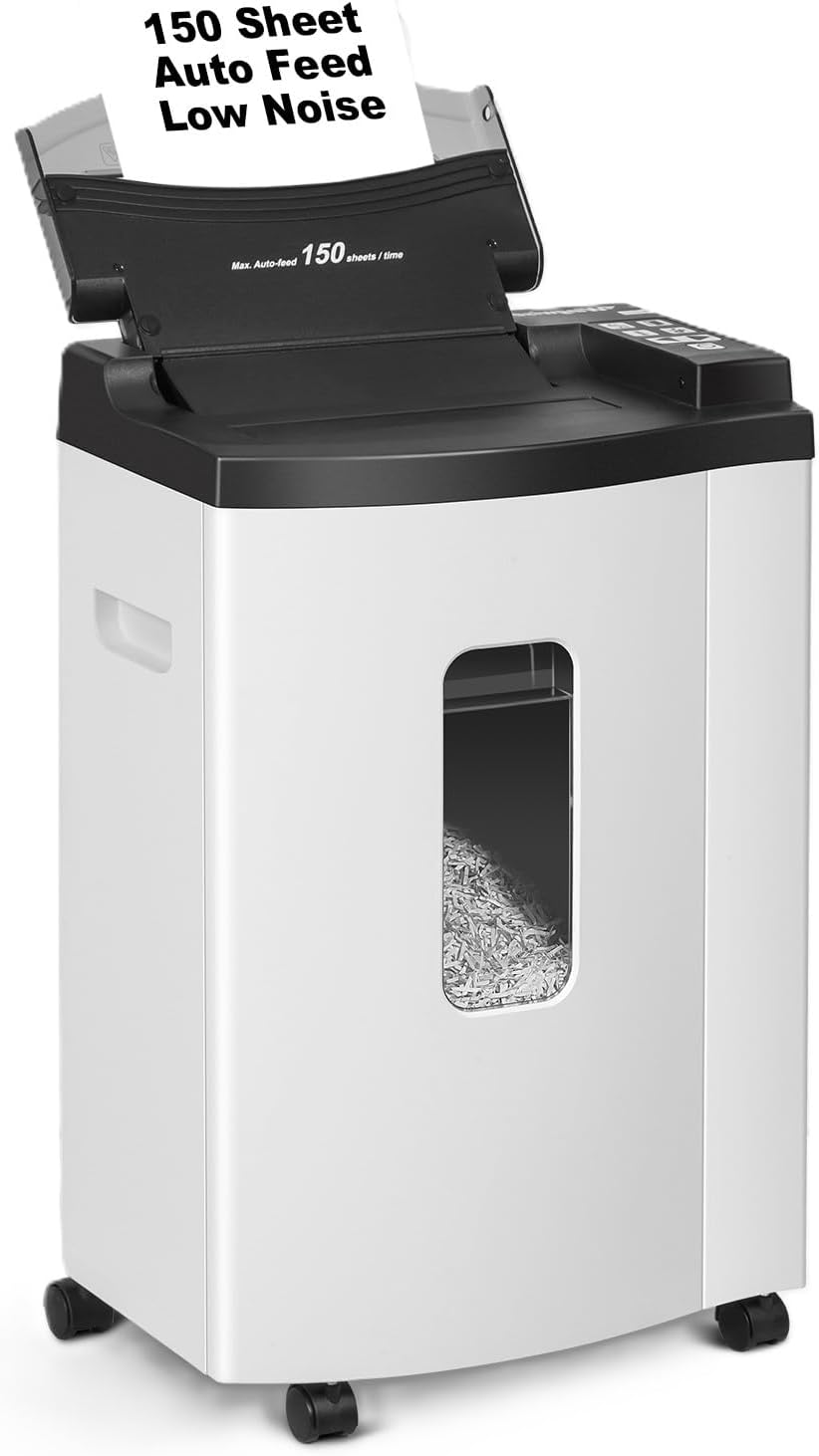 S8106 QuietCut Auto-Feed Shredder, P-5 150-Sheet