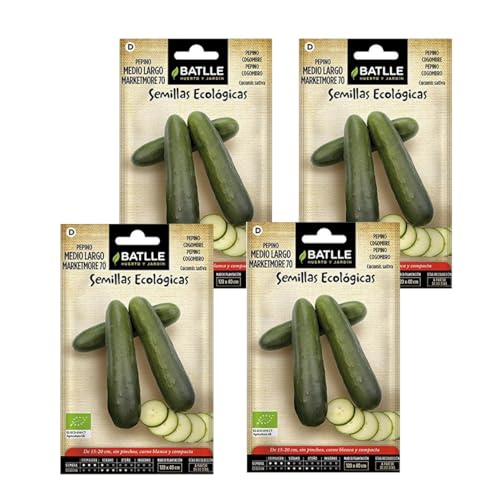 Semillas de pepino ecológico marketmore Semillas Batlle PACK (4)