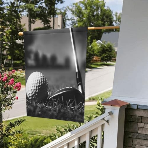 Drapeau de jardin imprimé golf noir et blanc grand format pour extérieur - 6