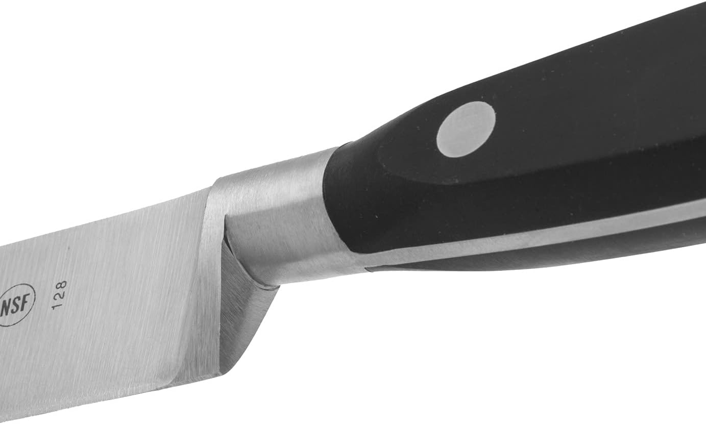 Arcos Kitchen Knife 6 Inch - Nitrum Stainless Steel and 150 mm blade.Professional Kitchen Knife for Cooking. Ergonomic Polyoxymethylene POM Handle. Series Riviera Blanc. Color Black
