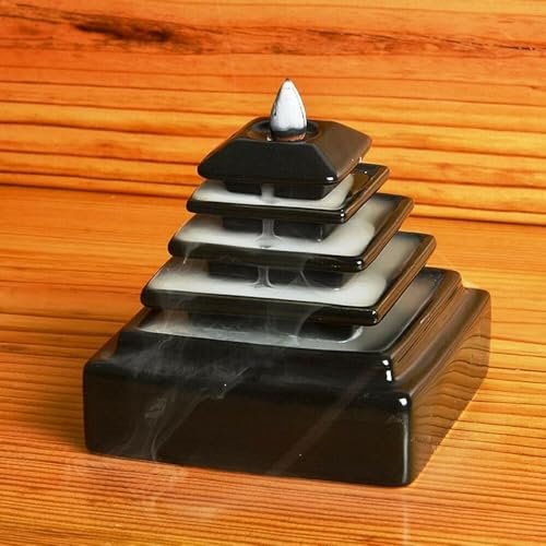 Image of Ceramic Backflow Smoke Fountain Incense Holder for Home Decor Gifts with 30 Smoke Cones by Craftam