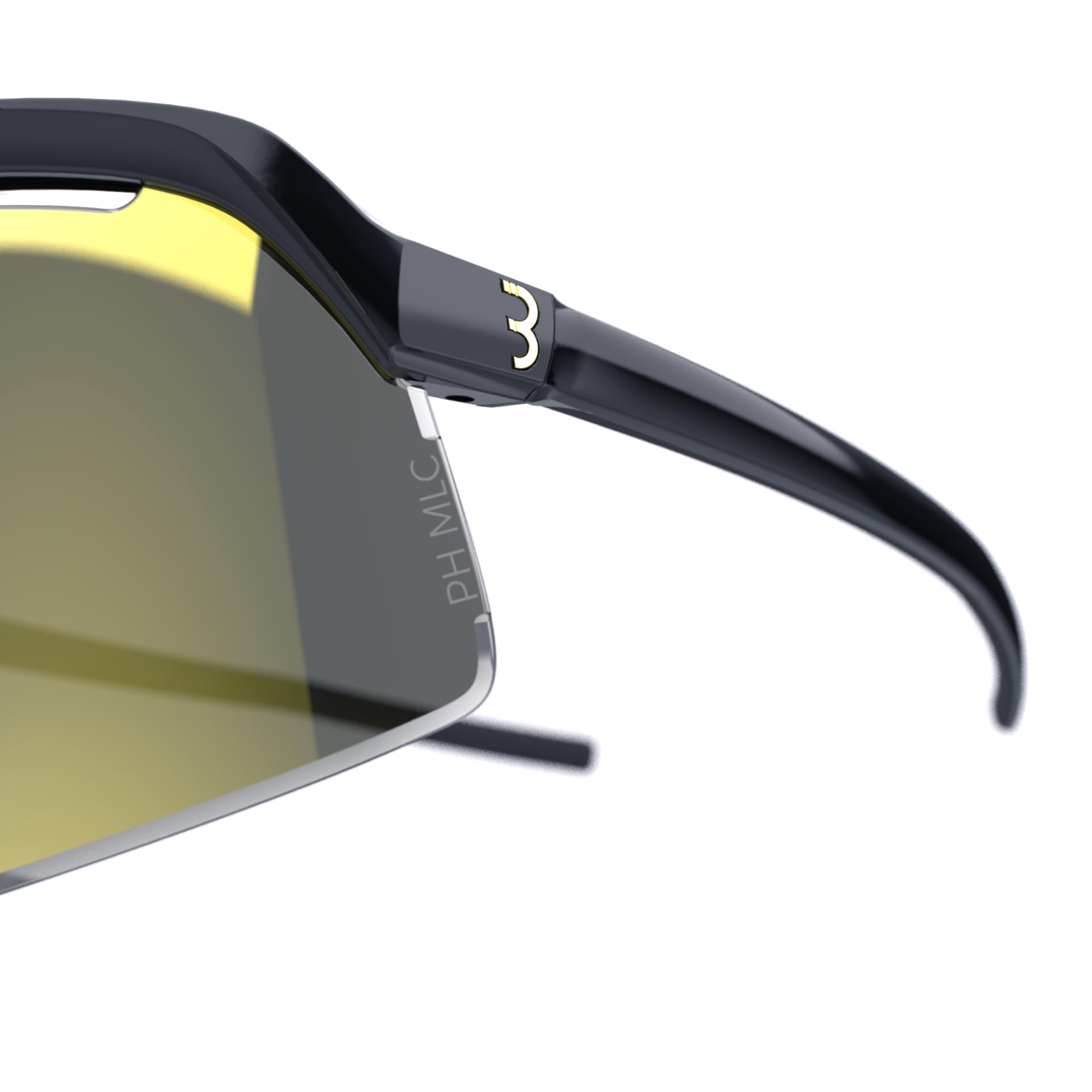 BBB Occhiali da ciclismo fotocromatici ad alto contrasto, occhiali da sole professionali da ciclismo da uomo e donna, protezione UV al 100%, per bici da strada e MTB Valor PH nero lucido BSG-81PH