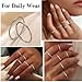 MILACOLATO Silver Rings for Women | 1mm Thin Stainless Steel Bands Rings | Midi Thumb Pinky Toe Stacking Kunckle Rings 7Pcs | Rounded Comfort-Fit Size 3/4/5/6/7/8/9