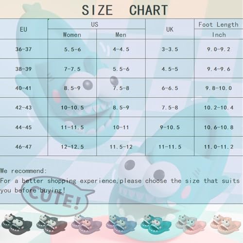 Adults 3D Shark Slides with Big Eye, Quick Dry Textured Grip Beach Home, Thick-Soled Eva Lightweight, Outdoor Slippers2