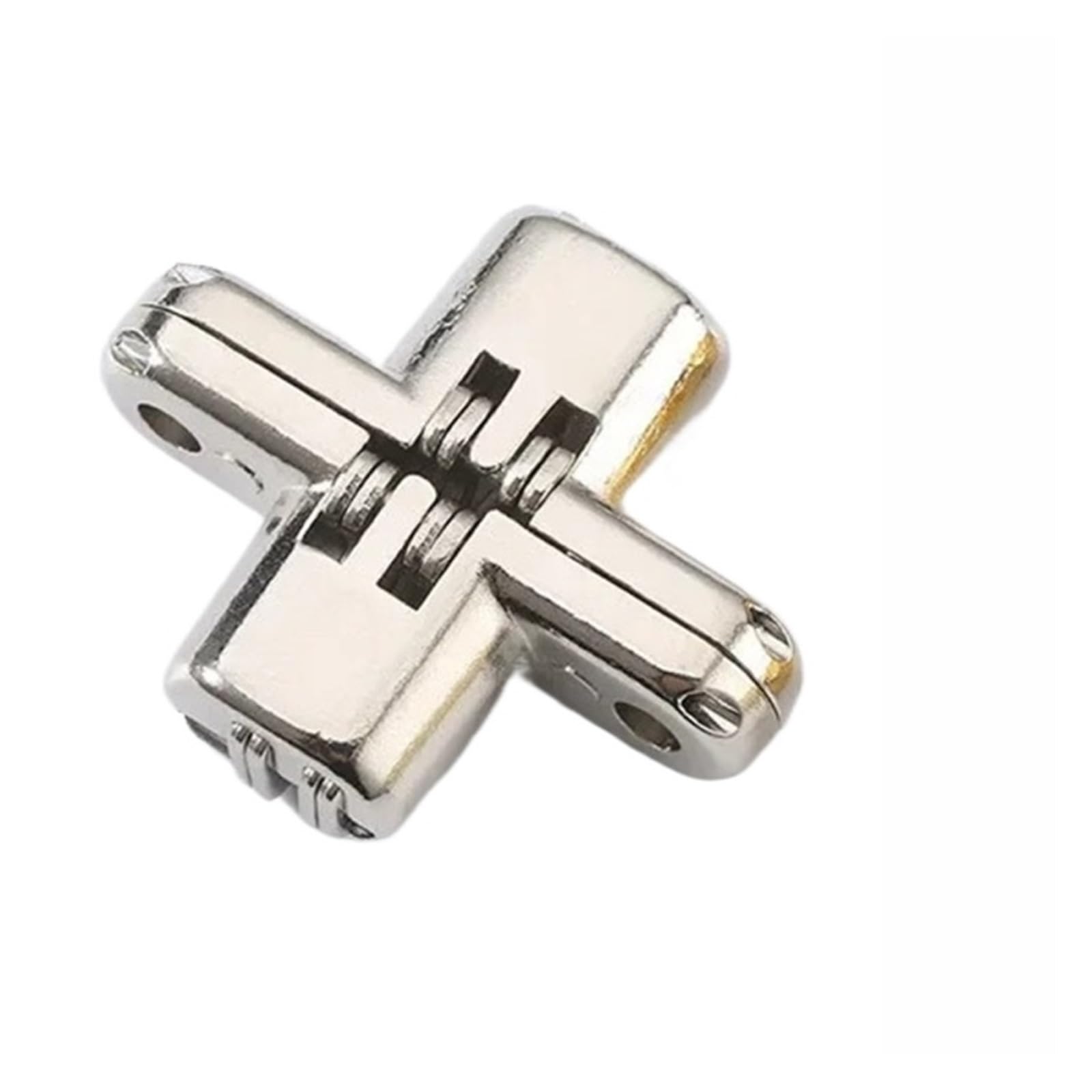 Sensumepb Silver Color 4Pcs Hidden Barrel Cross Door Hinge, Invisible Concealed Bearing For Wooden Box, Folding Window, And Furniture(Silver Color)