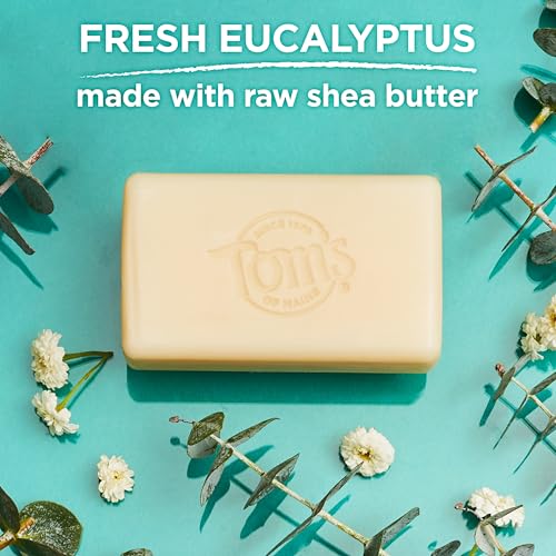 Image of Tom's of Maine Moisturizing Natural Beauty Bar Soap For Women and Men, Fresh Eucalyptus, 5 oz Bar (Pack of 6)