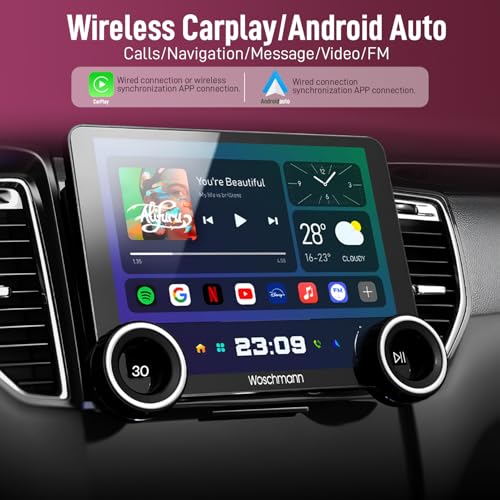 Image of Woschmann Diamond Car Android SystemTouch Screen 10.1 Inch|TS30|With Fan|4GB /64GB|4th Gen|4Core|QLED Display|GPS&Bluetooth|WiFi&FM|SteeringControl|AHD Camera Included(Wireless Android Auto & Car Play)