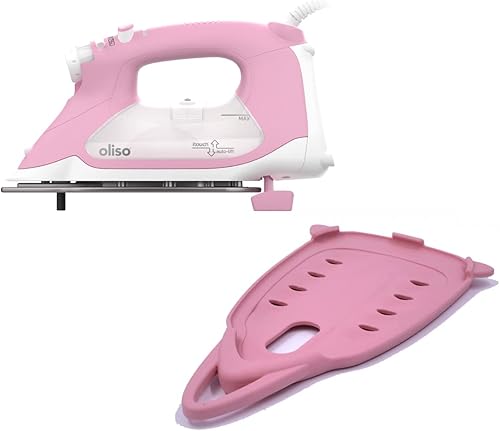 Oliso TG1600 Pro Plus SmartIron de 1800 vatios con elevación automática y protector de suela de hierro de silicona Oliso Solemate para hierros de la