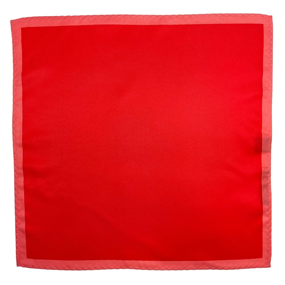 Deep Red Microfiber Pocket Square for Men with Coral Border-image-20