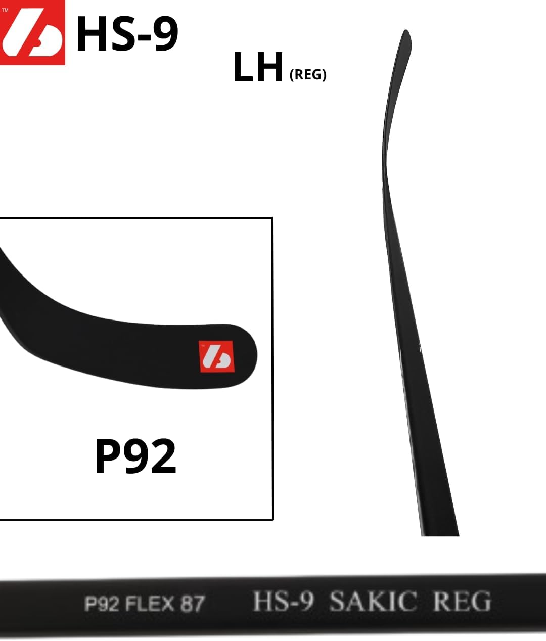 BARNETT HS-9 P92 87 LH High Module Carbon Hockey Stick