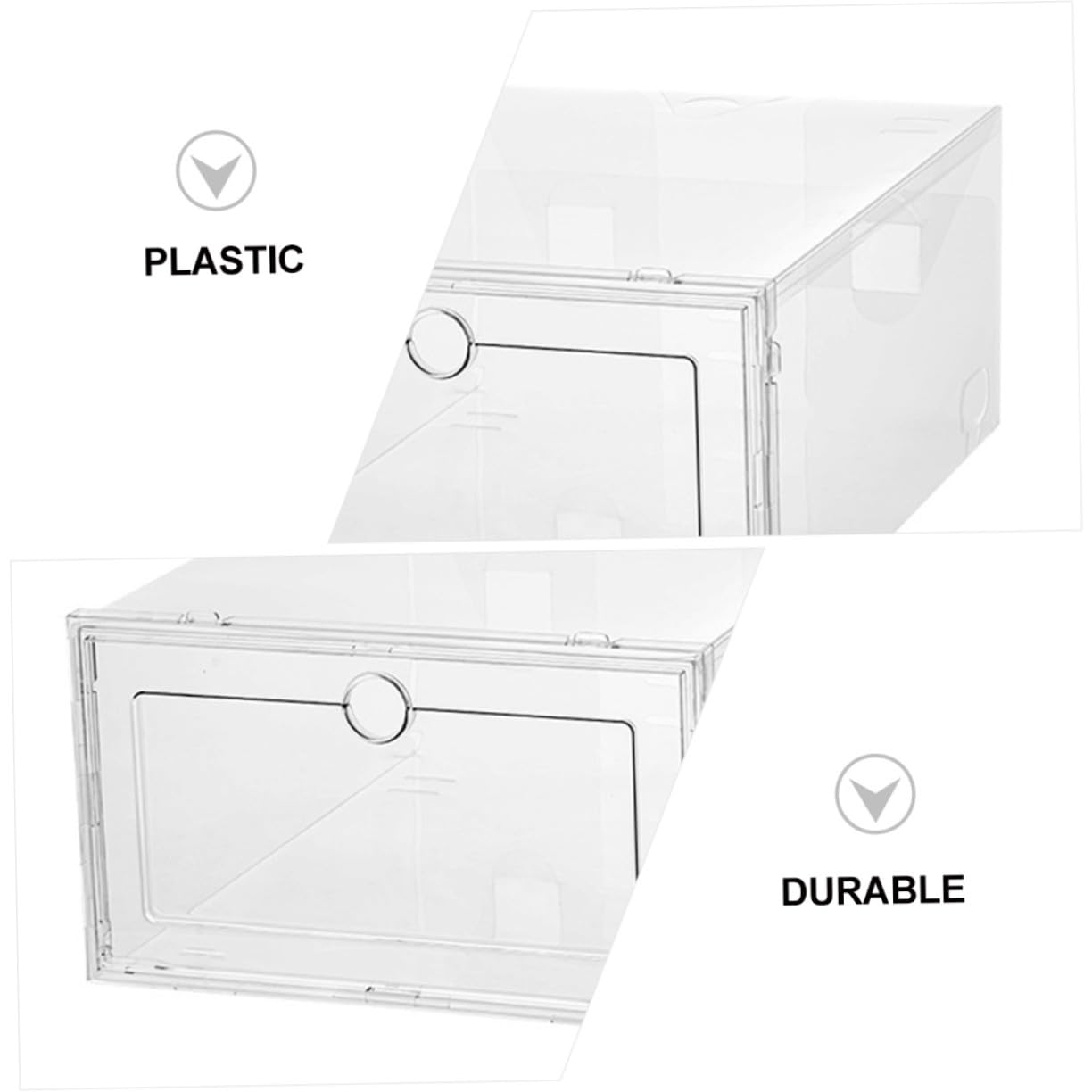 Gatuida 6 Pcs Caja de Zapatos Apilable Estuche para Zapatos Cajones Transparentes de Plástico Almacenamiento en Casa Seguro y Práctico