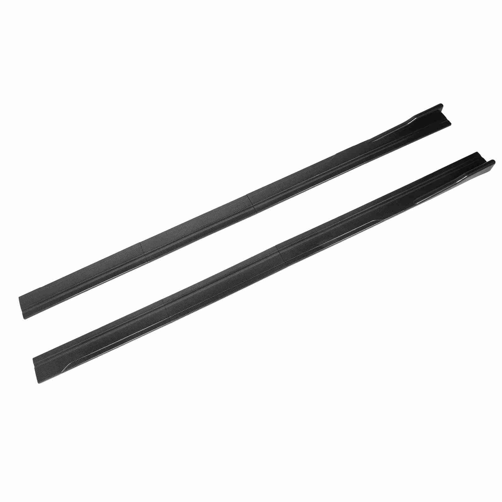 8 faldas laterales de coche de 86.5 in, divisores ABS con patrón de fibra de carbono, reemplazo universal para, panel basculante negro brillante con tornillos, mejora la