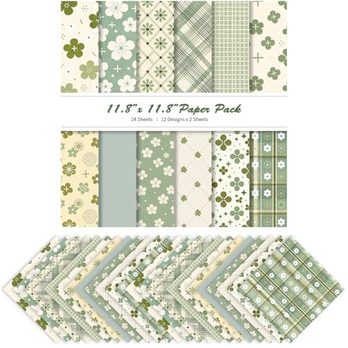 Papier scrapbooking vert pour décorer vos albums photos souvenirs
