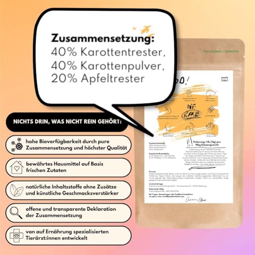 People who Kaer Morosche Karottensuppe 2X 200g, hohe Ergiebigkeit Dank Pulver-Form, Präbiotika Mittel zur Unterstützung bei Durchfall & Magenproblemen, bis zu 5L Moro Suppe, Hund Durchfall