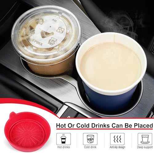 Portavasos para Carro SINGARO 4 Unidades Silicona Rojo miniatura 6