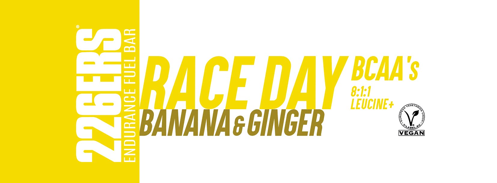 226ERS Endurance Fuel Bar Race Day | Barres Energétiques Végane pour une Meilleure Endurance avec BCAA's 8:1:1 et Vitamines, Banane et Gingembre - 30 barres x 40gr