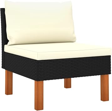 Outdoor Modular Sofa Set PE Rattan Patio Furniture with Washable Cushions, Weather Resistant Garden Lounge Chair for Balcony Terrace Backyard Relaxation