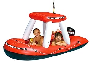 Swimline Fireboat Squirter Inflatable Pool Toy Red/White, 60 X 33 X 32"