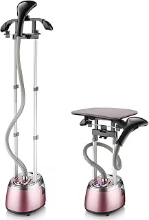 2000W Steam Irons, Standing Garment Steamer, Double Aluminum Rods, Ironing Board and Clothing Hanger, 2.5L Water Tank for Continuous Steaming, Steam Fabric Steamer for Wrinkles - Amazon product rated Grade A