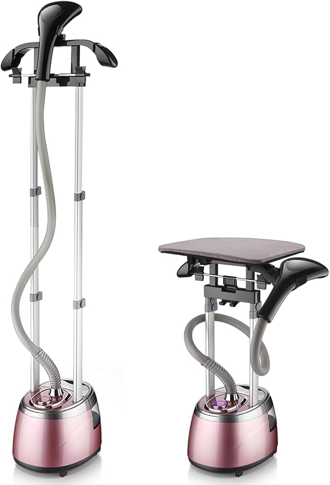 2000W Steam Irons Standing Garment Steamer Double Aluminum Rods Ironing Board and Clothing Hanger 2.5L Water Tank for Continuous Steaming Steam Fabric Steamer for Wrinkles