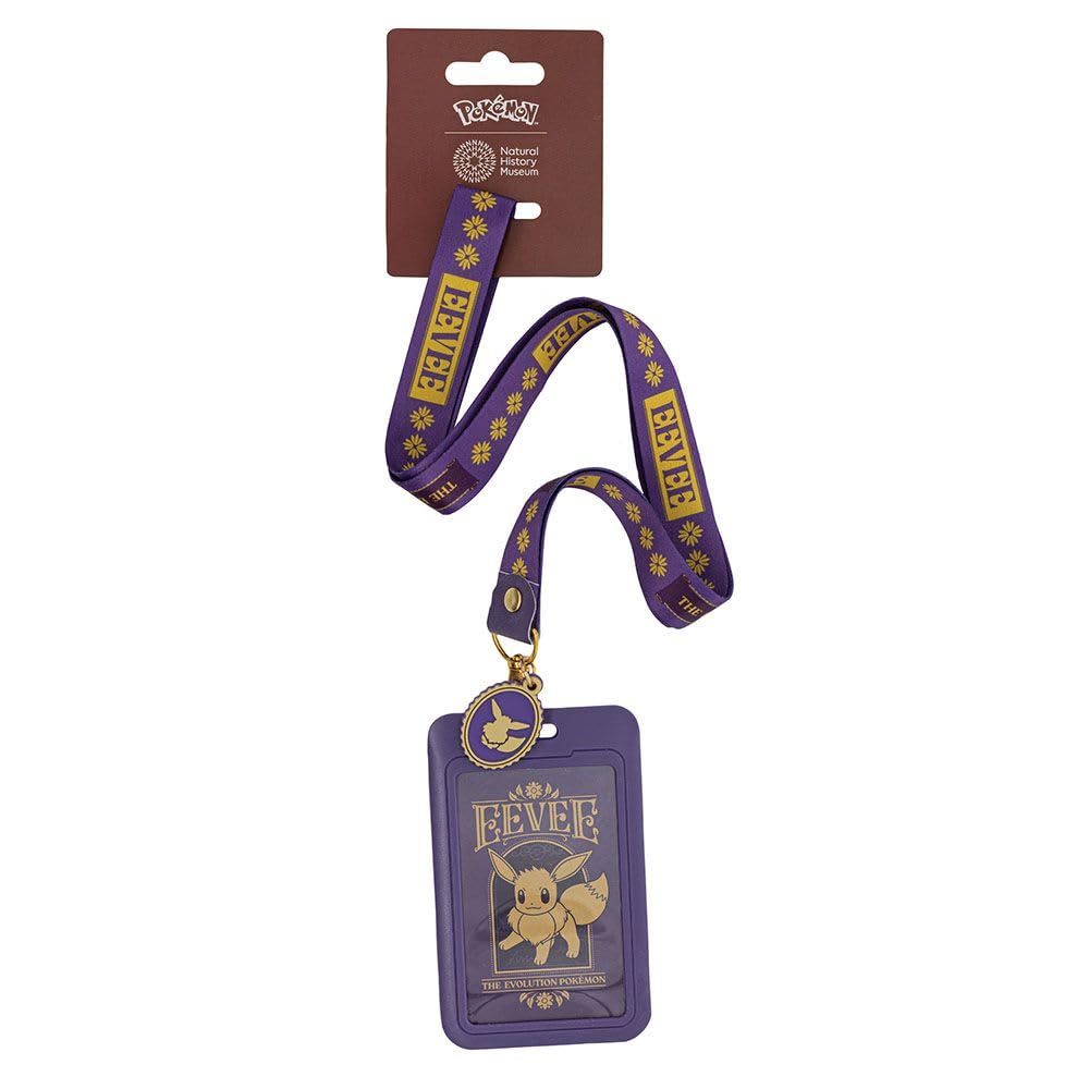 Natural History Museum Eevee The Evolution Pokémon Card Holder & Lanyard