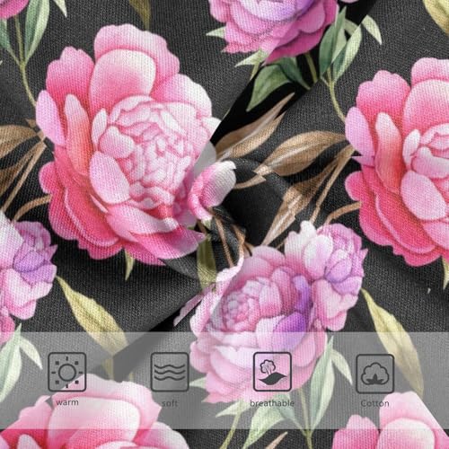 Joisal Cotton Toddlers Underwear Floral Vintage Pink Peonies Floral Purple Little Girl Panties Durable Kids Undies Briefs 2t3