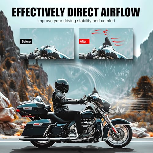 Image of JMTBNO Black 4.5 inch Wave Windshield Windscreen Compatible for 2014-2024 Harley Davidson Touring Street Glide /Electra Glide /Ultra Limited /Tri Glide FLHT FLHX FLHXS FLHTK