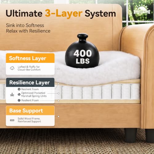 Image of SUNSHINE VALLEY Modular Sectional Couch and Loveseat Set for Living Room