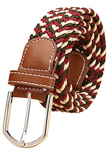 X&F Women and Men's Canvas Stretch Braided Belt Faux Leather Jeans Belts3